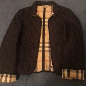 Burberry black quilted jacket size small